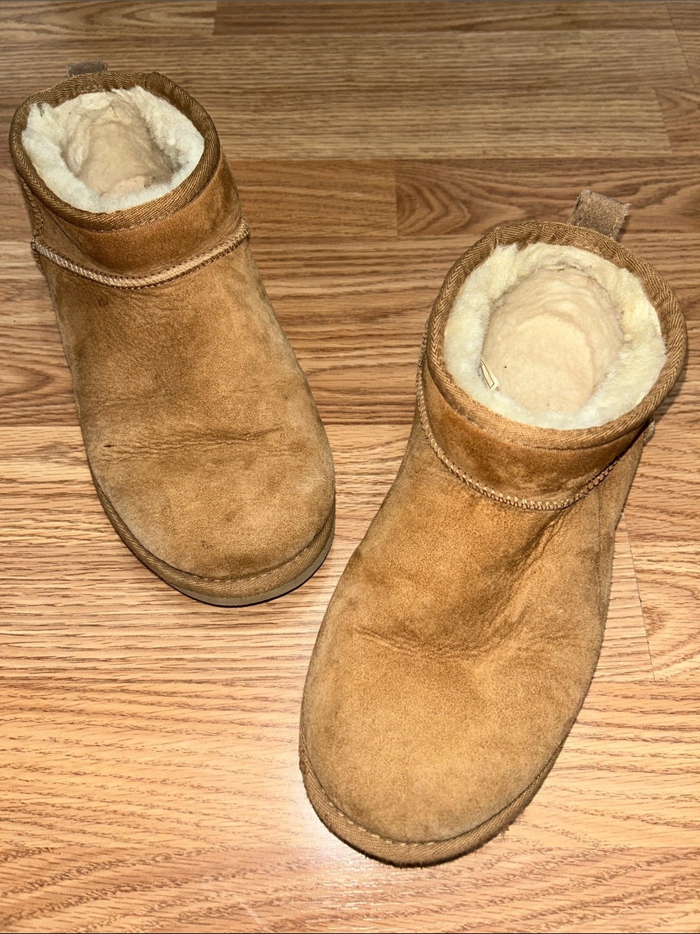 UGG Chestnut Suede Short Shearling Booties